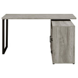 Hertford Gray Driftwood L-shape Office Desk with Storage