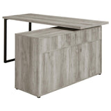 Hertford Gray Driftwood L-shape Office Desk with Storage