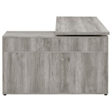 Hertford Gray Driftwood L-shape Office Desk with Storage