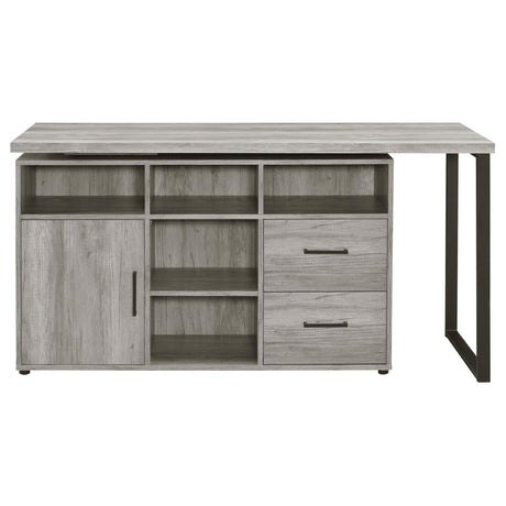 Hertford Gray Driftwood L-shape Office Desk with Storage by Coaster at Eve Furniture