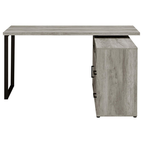 Hertford Gray Driftwood L-shape Office Desk with Storage by Coaster at Eve Furniture