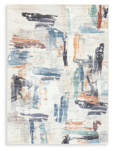 Hessland Multi Washable Medium Rug by Ashley at Eve Furniture