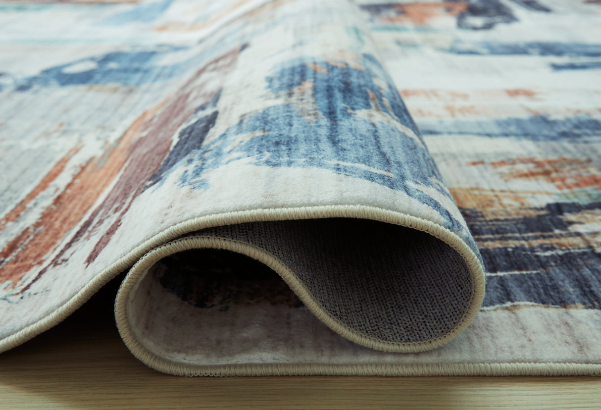 Hessland Multi Washable Medium Rug by Ashley at Eve Furniture