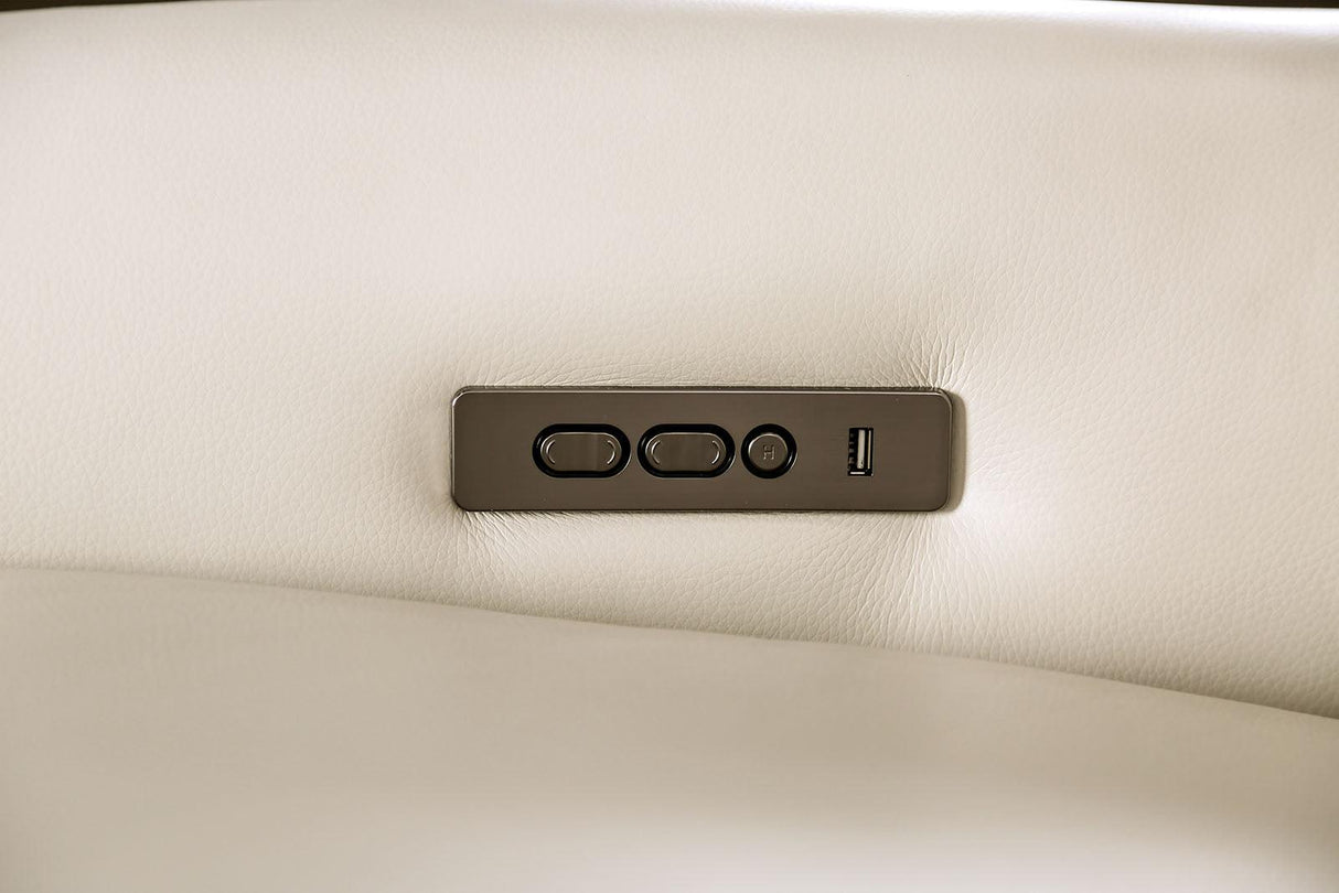 Hestia Beige Leather Modular Power Reclining Sectional by Furniture of America at Eve Furniture