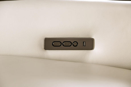 Hestia Beige Leather Modular Power Reclining Sectional by Furniture of America at Eve Furniture