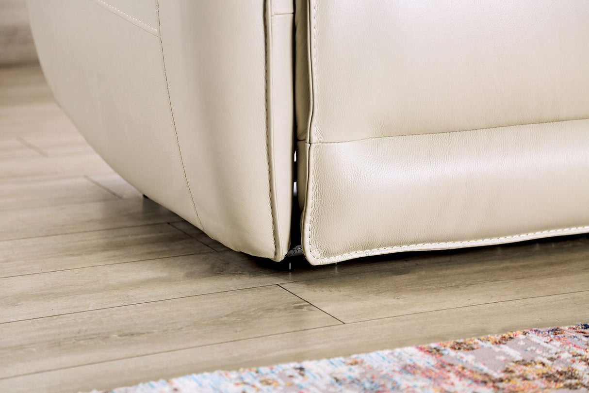 Hestia Beige Leather Modular Power Reclining Sectional by Furniture of America at Eve Furniture