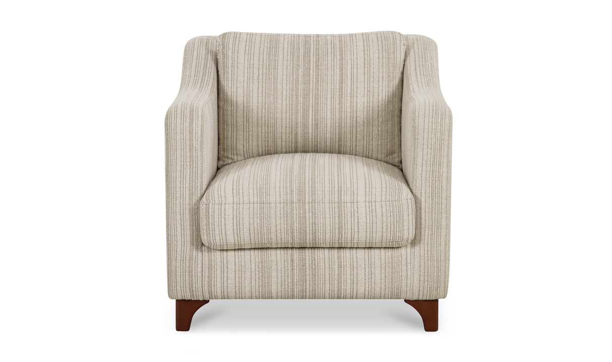 Hewitt Accent Chair Beige Stripe by Moe's Home at Eve Furniture