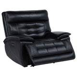 Hewitt Black Leather Upholstered Dual Power Recliner Chair by Coaster at Eve Furniture