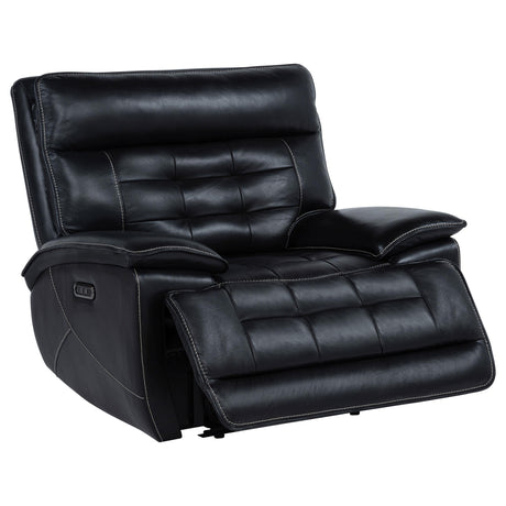 Hewitt Black Leather Upholstered Dual Power Recliner Chair by Coaster at Eve Furniture
