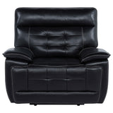 Hewitt Black Leather Upholstered Dual Power Recliner Chair by Coaster at Eve Furniture