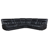 Hewitt Black Leather Upholstered Power Reclining Sectional by Coaster at Eve Furniture