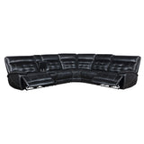 Hewitt Black Leather Upholstered Power Reclining Sectional by Coaster at Eve Furniture