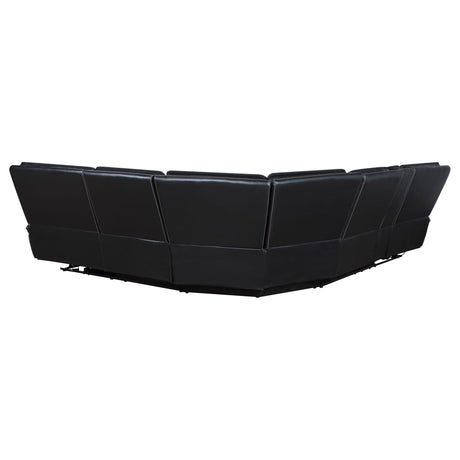 Hewitt Black Leather Upholstered Power Reclining Sectional by Coaster at Eve Furniture