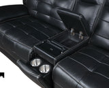 Hewitt Black Leather Upholstered Power Reclining Sectional by Coaster at Eve Furniture