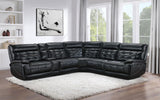 Hewitt Black Leather Upholstered Power Reclining Sectional by Coaster at Eve Furniture