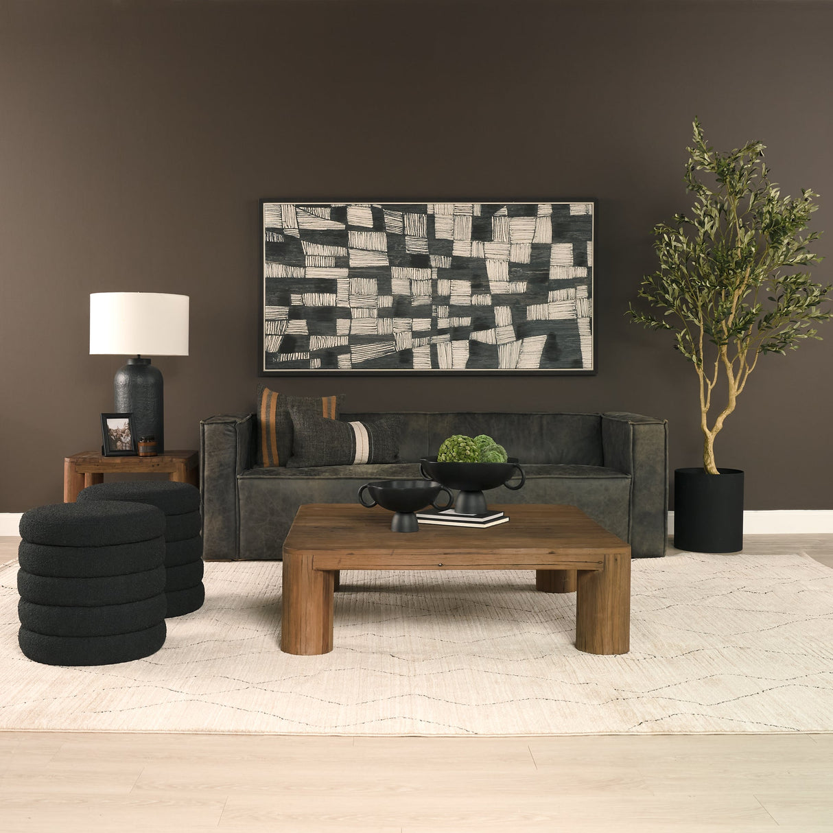 Hewitt Square Smooth Reclaimed Wood Coffee Table by Mercana at Eve Furniture