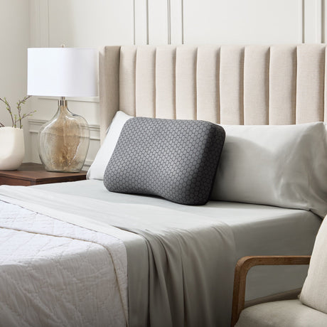 HexCurve Black King Pillow by Malouf at Eve Furniture