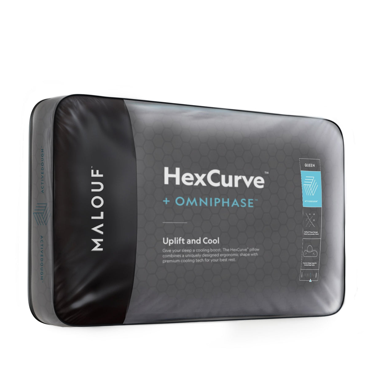 HexCurve Black Queen Pillow by Malouf at Eve Furniture