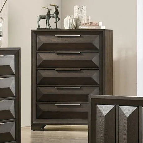 Hexham Espresso 5-Piece Queen Bedroom Set by Furniture of America at Eve Furniture