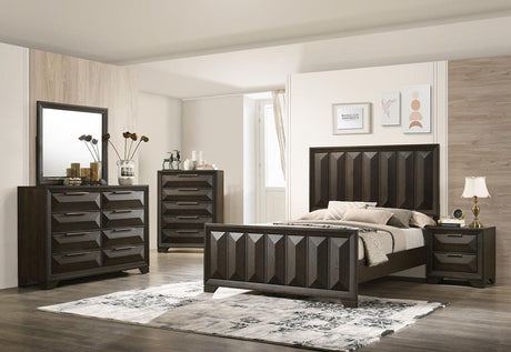 Hexham Espresso King Panel Bed by Furniture of America at Eve Furniture