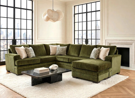 Aspen Pine Olive Reversible Chaise Sectional by Happy Homes at Eve Furniture