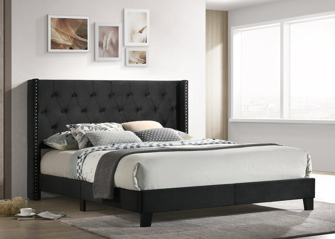 Moonstar Black Platform Queen Size Bed