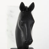 Hidalgo (Set of 2) 14L x 3W Black Majestic Horse Bookends by Mercana at Eve Furniture