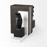 Hidalgo (Set of 2) Black Majestic Horse Bookends by Mercana at Eve Furniture