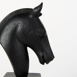 Hidalgo (Set of 2) Black Majestic Horse Bookends by Mercana at Eve Furniture