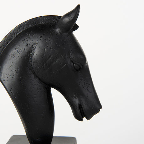 Hidalgo (Set of 2) Black Majestic Horse Bookends by Mercana at Eve Furniture