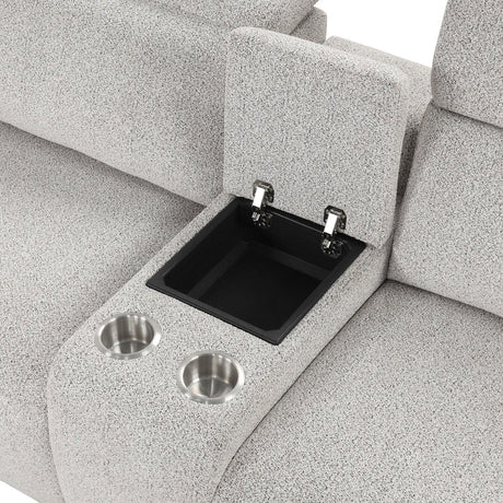 Hieronimus Light Gray Power Reclining Sectional by Furniture of America at Eve Furniture