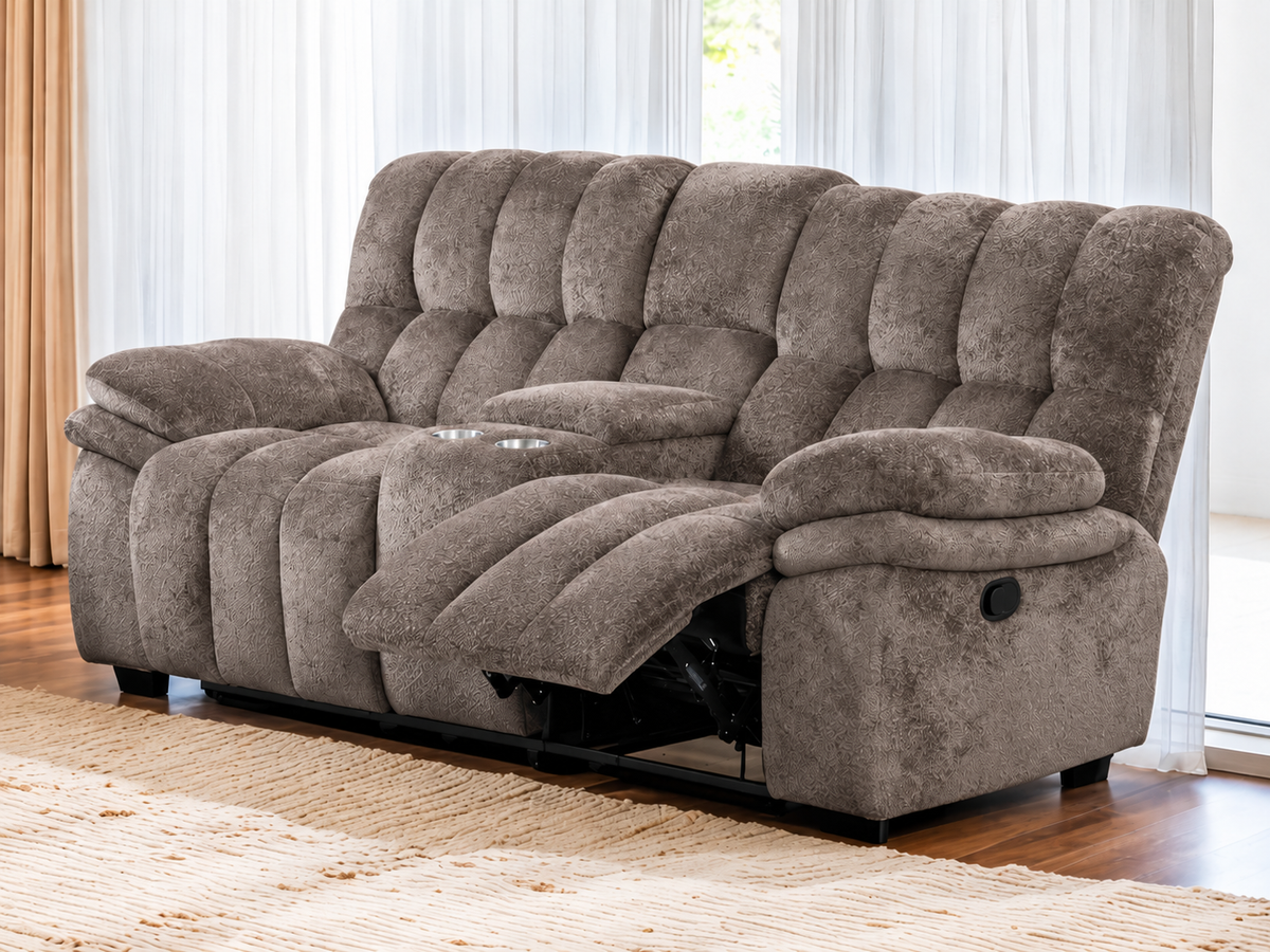 Hieronymus Dark Brown Reclining Loveseat by Furniture of America at Eve Furniture
