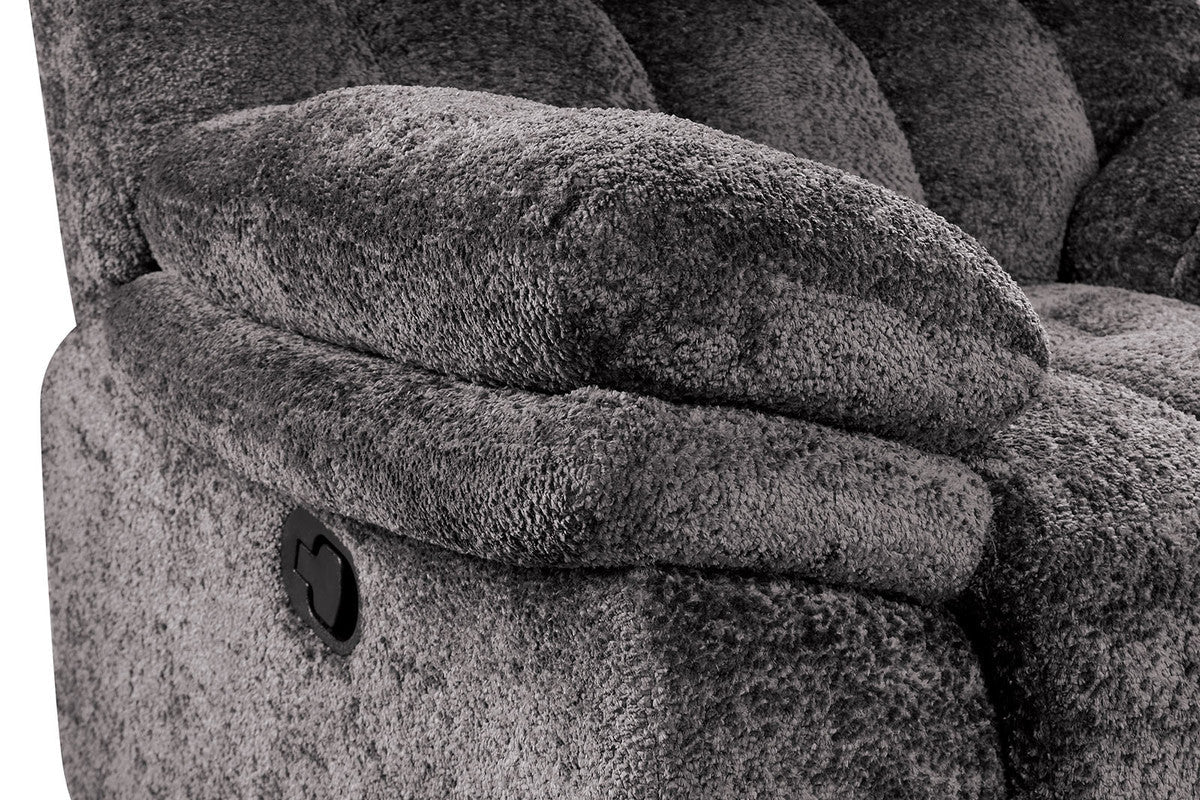 Hieronymus Dark Gray Manual Sofa & Loveseat by Furniture of America at Eve Furniture