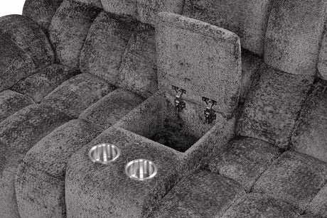 Hieronymus Dark Gray Manual Sofa & Loveseat by Furniture of America at Eve Furniture