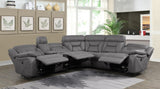 Higgins Gray 4-Piece Upholstered Power Sectional by Coaster at Eve Furniture