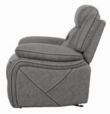 Higgins Gray Overstuffed Upholstered Glider Recliner by Coaster at Eve Furniture