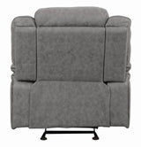 Higgins Gray Overstuffed Upholstered Glider Recliner by Coaster at Eve Furniture