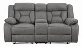 Higgins Gray Pillow Top Arm Motion Loveseat with Console by Coaster at Eve Furniture