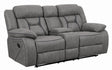 Higgins Gray Pillow Top Arm Motion Loveseat with Console by Coaster at Eve Furniture