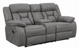 Higgins Gray Pillow Top Arm Motion Loveseat with Console by Coaster at Eve Furniture