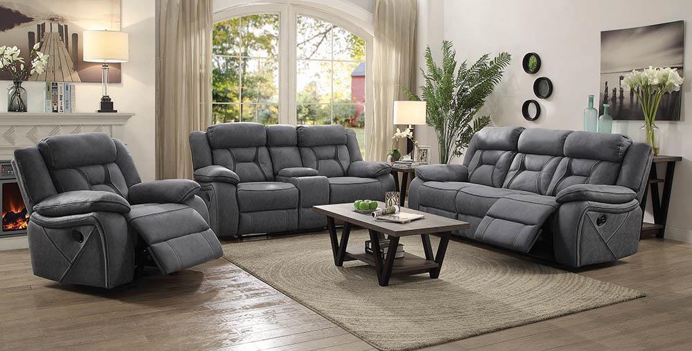 Higgins Gray Pillow Top Arm Motion Loveseat with Console by Coaster at Eve Furniture