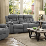 Higgins Gray Pillow Top Arm Motion Loveseat with Console by Coaster at Eve Furniture
