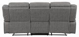 Higgins Gray Pillow Top Arm Upholstered Motion Sofa by Coaster at Eve Furniture