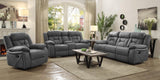 Higgins Gray Pillow Top Arm Upholstered Motion Sofa by Coaster at Eve Furniture