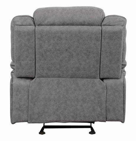 Higgins Gray Upholstered Tufted Reclining Living Room Set by Coaster at Eve Furniture