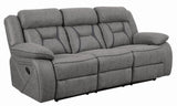 Higgins Gray Upholstered Tufted Reclining Living Room Set by Coaster at Eve Furniture