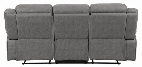 Higgins Gray Upholstered Tufted Reclining Living Room Set by Coaster at Eve Furniture