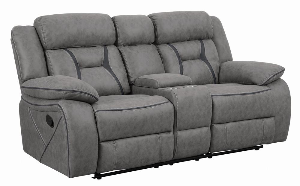 Higgins Gray Upholstered Tufted Reclining Living Room Set by Coaster at Eve Furniture