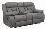 Higgins Gray Upholstered Tufted Reclining Living Room Set by Coaster at Eve Furniture