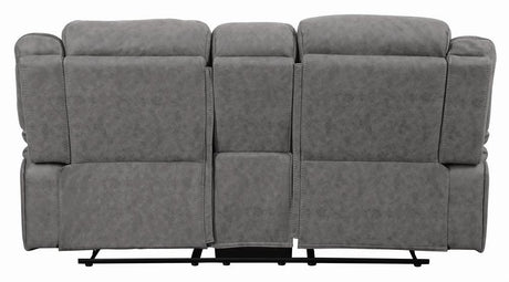 Higgins Gray Upholstered Tufted Reclining Living Room Set by Coaster at Eve Furniture